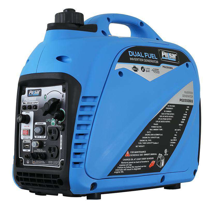 Pulsar PG2200BiS 2200W/1600W Portable Parallel Ready Dual Fuel Inverter Generator New