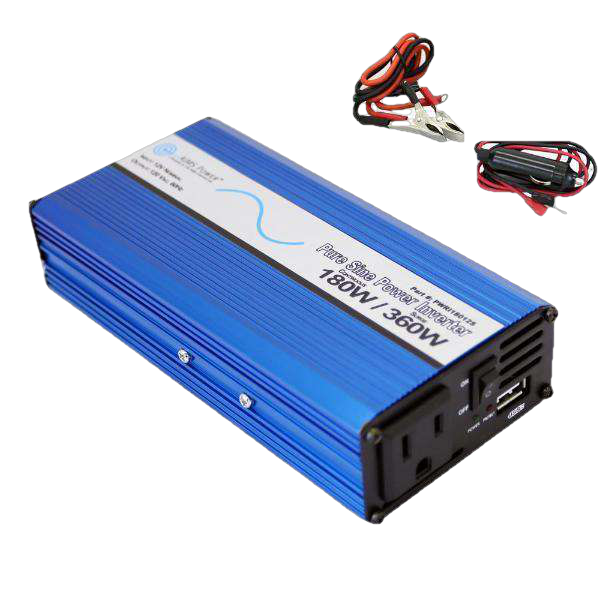 Aims Power PWRI18012S 180 Watt Pure Sine Power Inverter w/ USB Port New