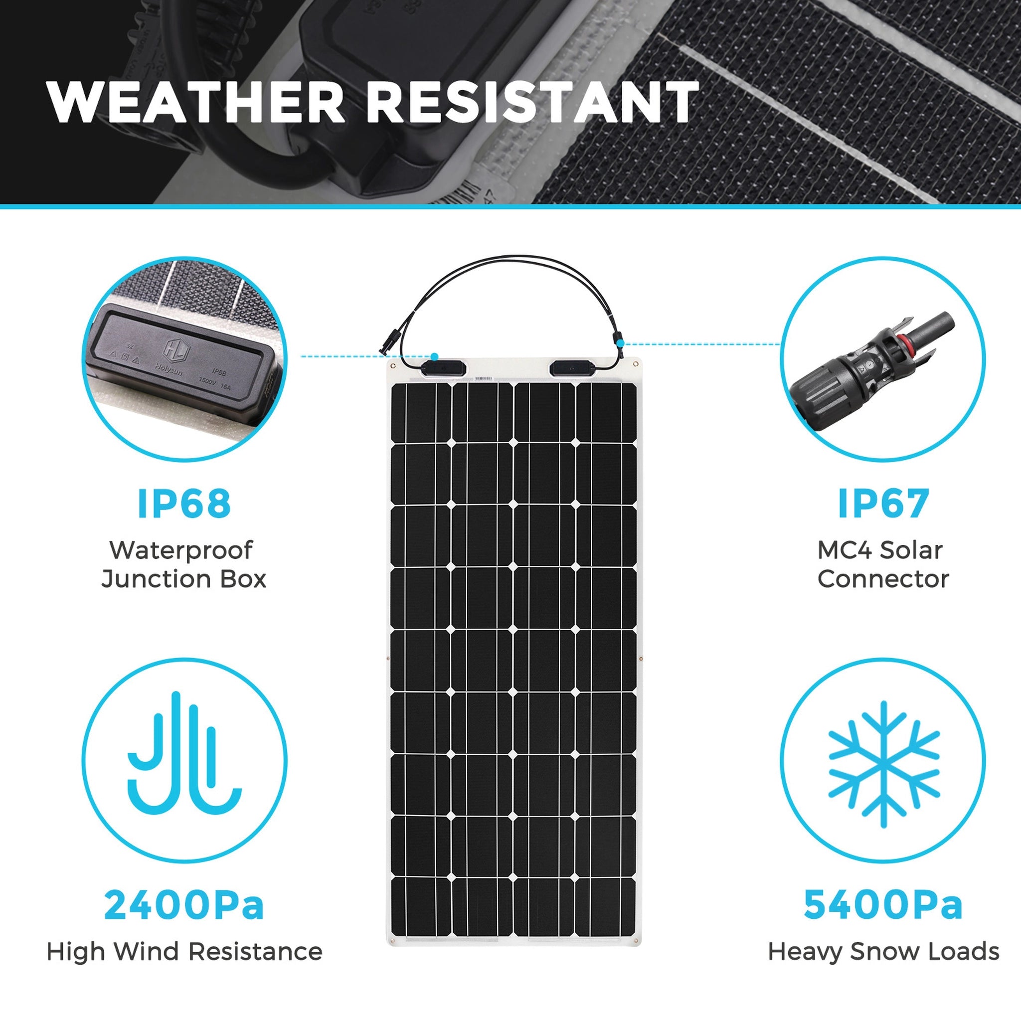 Renogy RNG-100DB-H-US 100 Watt 12 Volt Flexible Monocrystalline Solar ...