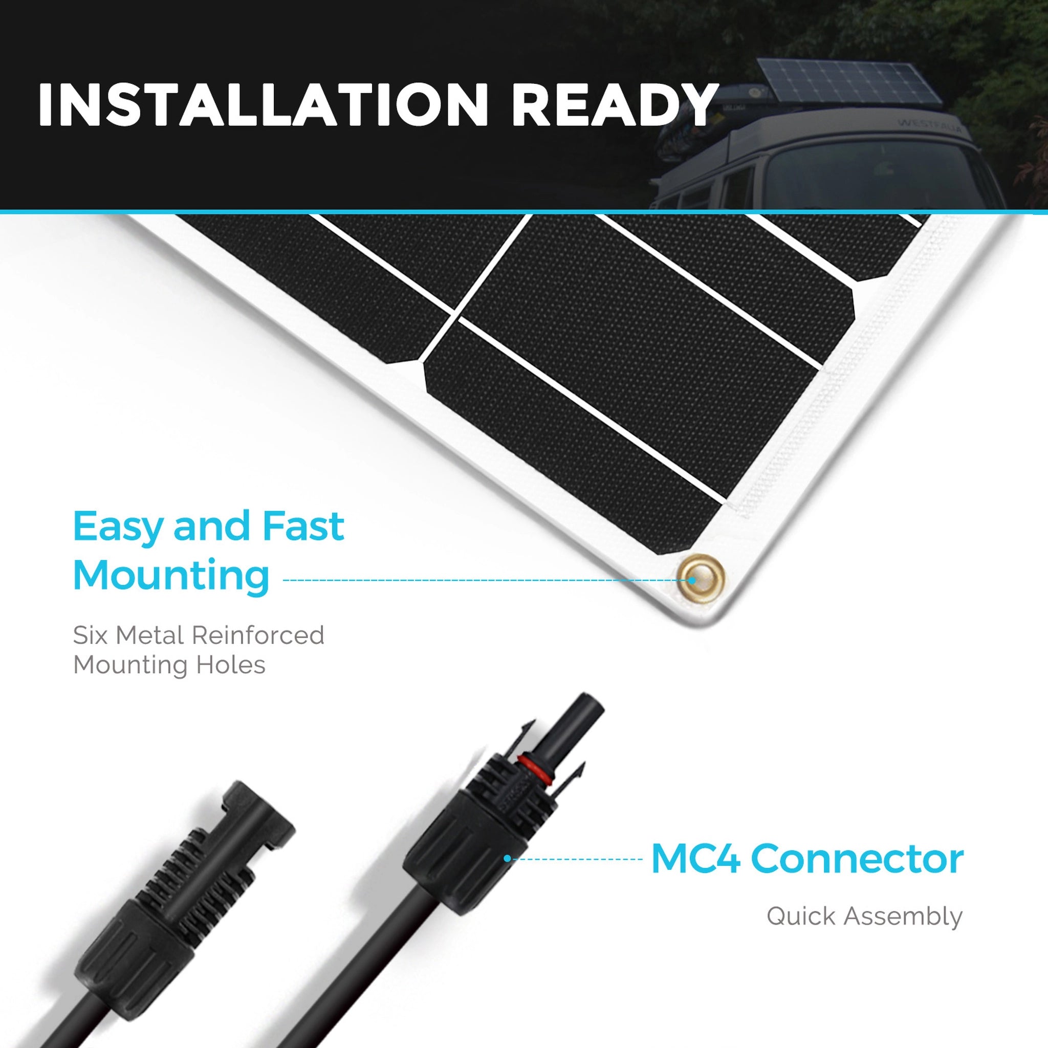 Renogy RNG-100DB-H-US 100 Watt 12 Volt Flexible Monocrystalline Solar ...