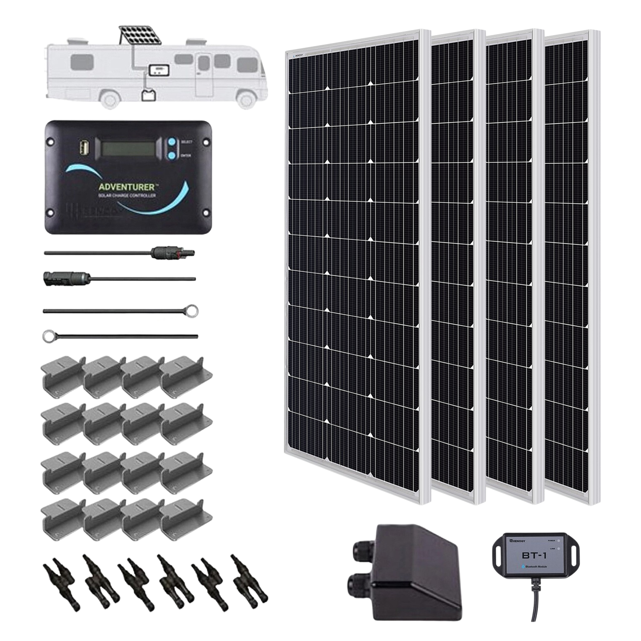 Rng Kit Renogy RNG-KIT-RV400D-ADV30-US Watt 12 Volt Solar Starter Kit New ...