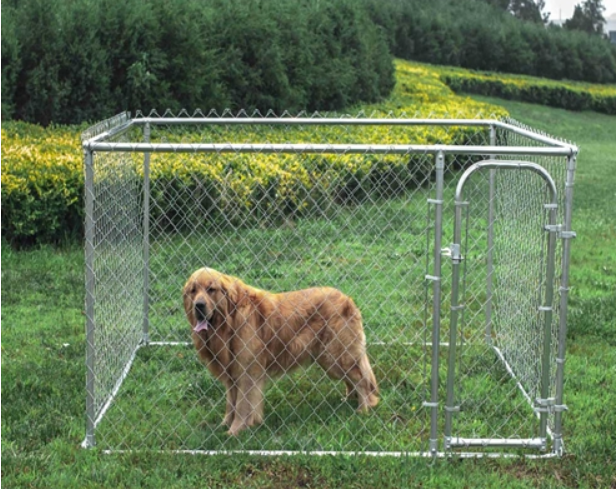 Aleko DOGKENNEL7X7X6 AP 7.5 x 7.5 x 6 Feet DIY Chain Link Dog Kennel N FactoryPure