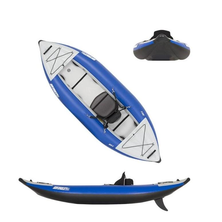 Sea Eagle 300X Explorer Inflatable Kayak Solo Deluxe Package Blue