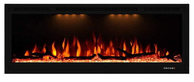 Valuxhome BI42 42 in. 750/ 1500W Recessed and Wall Mounted Electric Fireplace with Remote Black New