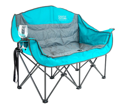 Creative Wagons 812505 Luxury Loveseat Folding Wine Chair Teal New