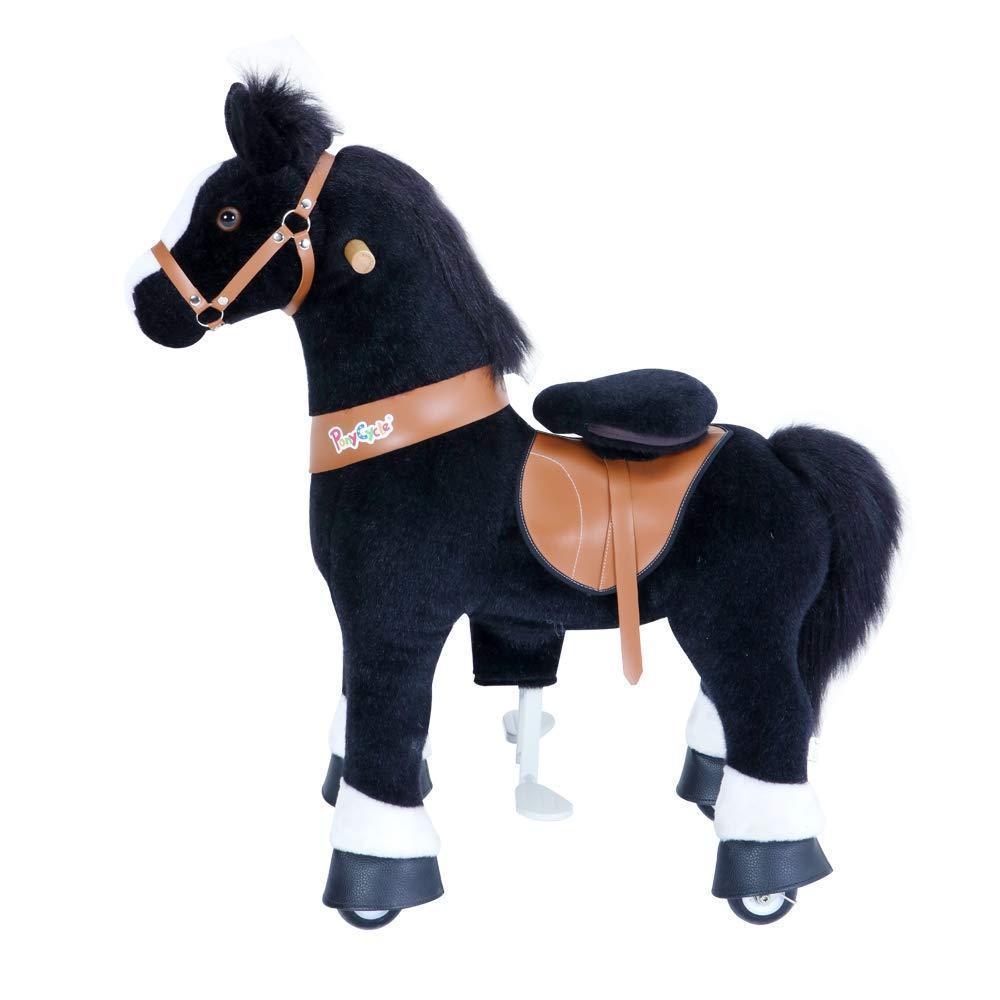PonyCycle Vroom Rider U Series U326 Ride-On Pony Black With White Hooves Small New