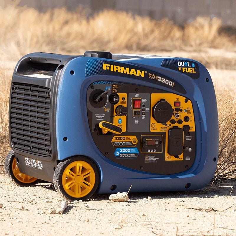 Firman Dual Fuel Inverter 3300/3000W Recoil Start Gasoline or Propane  Powered Parallel Ready Portable Generator - DS-WH03041