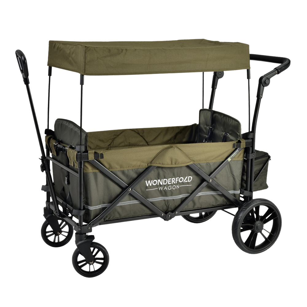 wonderfold double stroller WonderFold Baby X2 Push/Pull 2-Passenger Double Stroller Wagon Green N – FactoryPure