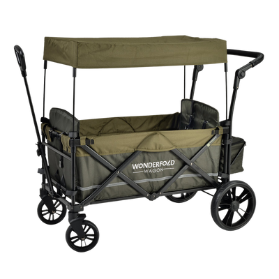 wonderfold wagon stroller WonderFold Baby X2 Push/Pull 2-Passenger Double Stroller Wagon Green N – FactoryPure