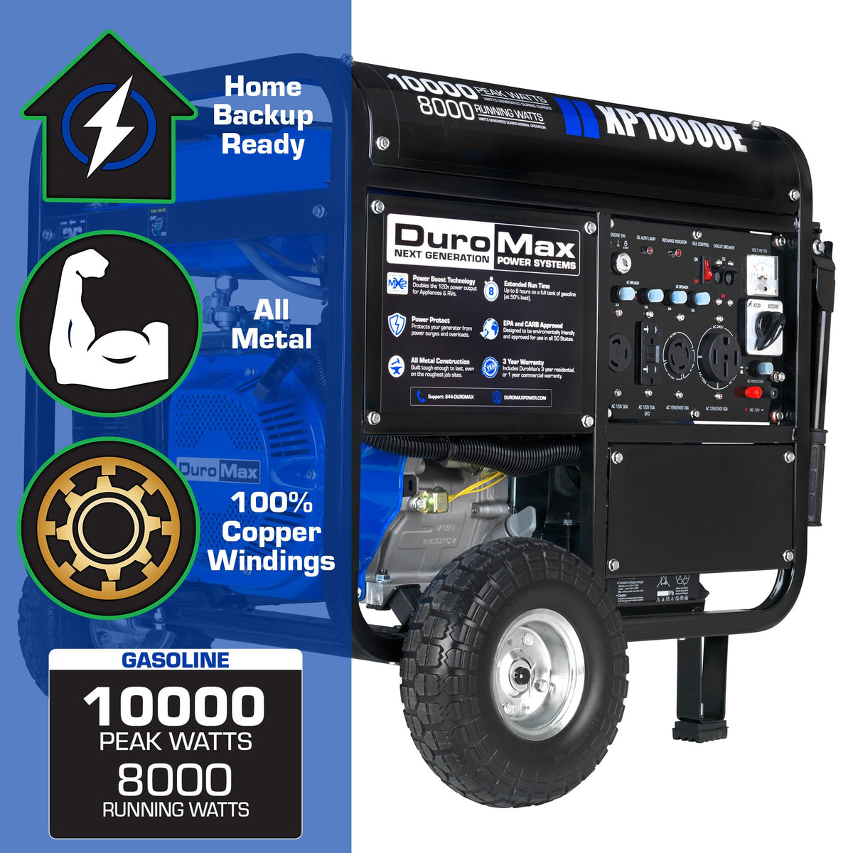 DuroMax XP10000E 8000W/10000W Gas Electric Start Generator New