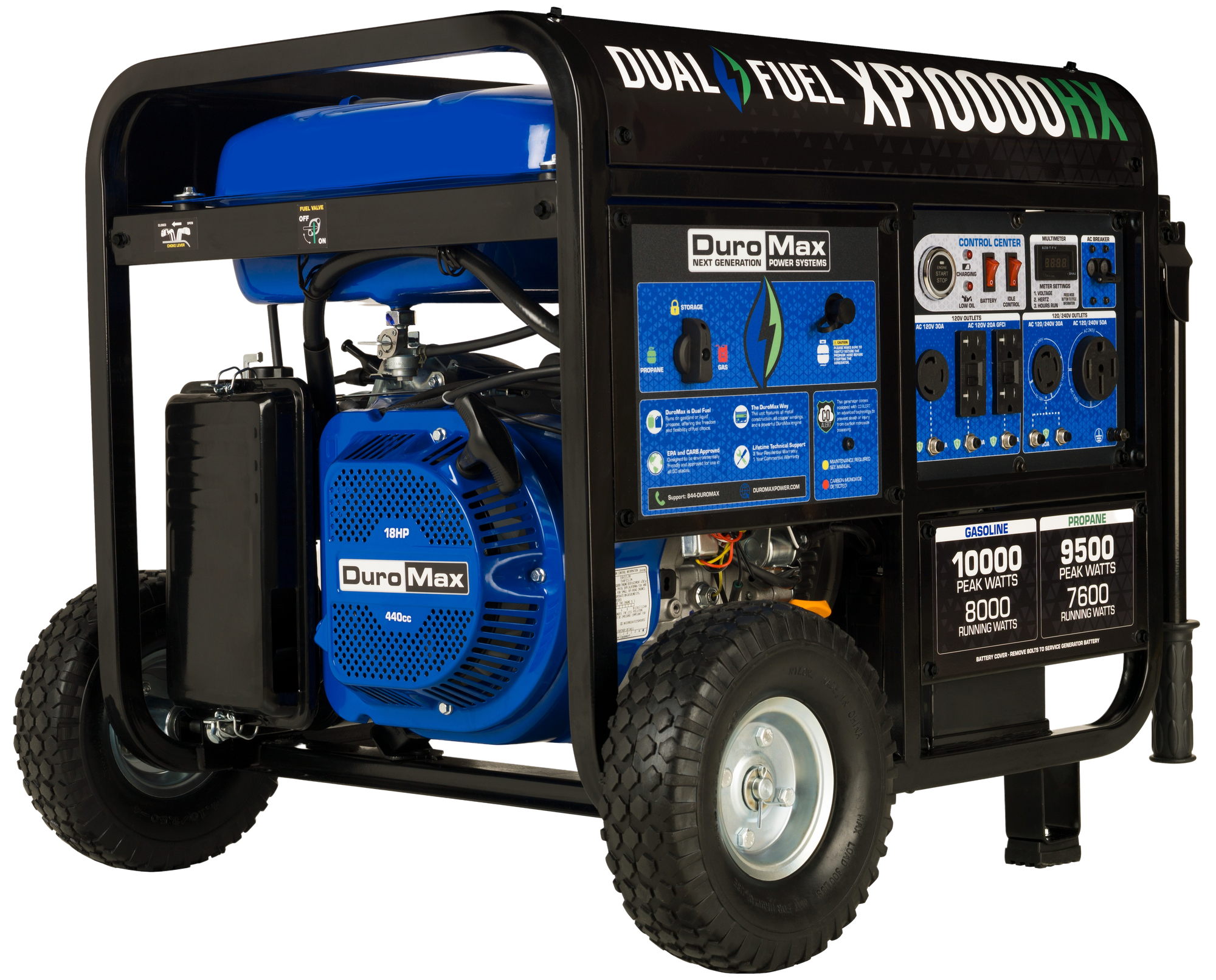 DuroMax XP10000HX 8000W/10000W Dual Fuel CO Alert Electric Start Generator New