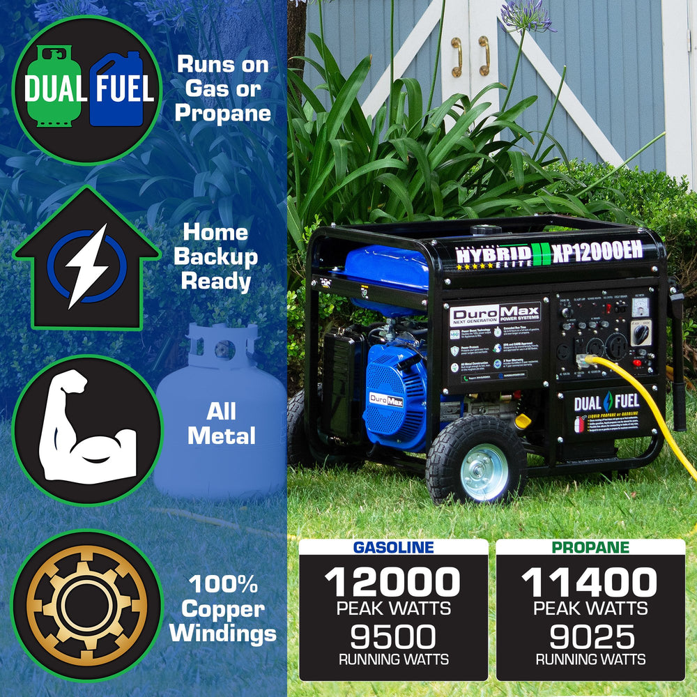 DuroMax XP12000EH 9500W/12000W Dual Fuel Electric Start Generator New