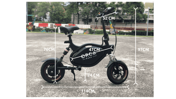VORO ORCA Mark 48V 500W 21 MPH Foldable Seated Electric Scooter with Alarm System Black New