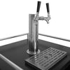 EdgeStar KC7000BLTWIN Kegerator Over-sized Twin Tap 24" Built-In Beer Keg Dispenser with Electronic Control Panel Black New