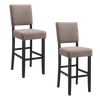 Leick Home 10087-BLKGL Bar Stool in Black and Gray Set of 2 New