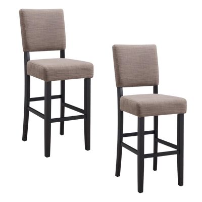Leick Home 10087-BLKGL Bar Stool in Black and Gray Set of 2 New