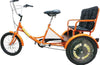 Belize Bike 96603 Tri-rider Buddy Trike 20" 6 Speed 2 Passenger Adaptive Tricycle Orange New