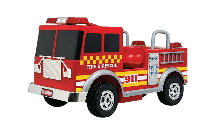 Kalee BTU078 Fire Truck 12V Ride On Toy With PA System Lights and Sounds Red New