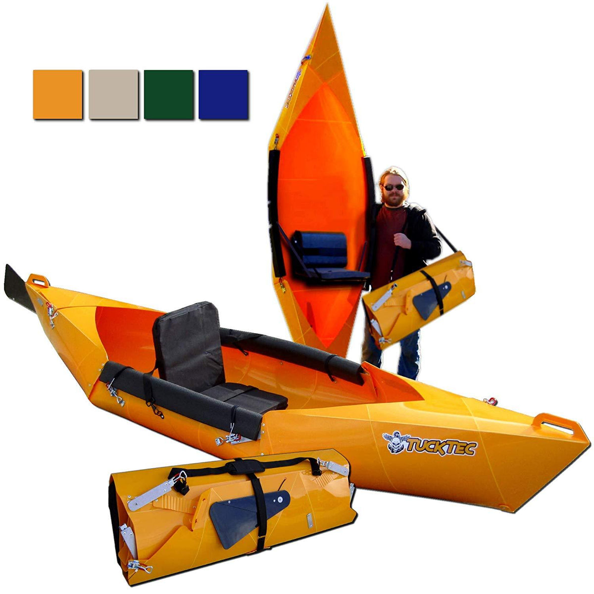 Tucktec Advanced 2020 Model 10 Ft Foldable Kayak Portable Lightweight Canoe Dark Yellow New