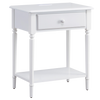 Leick Home 20022-WT Coastal Side Table with AC and USB Charger in Orchid White New