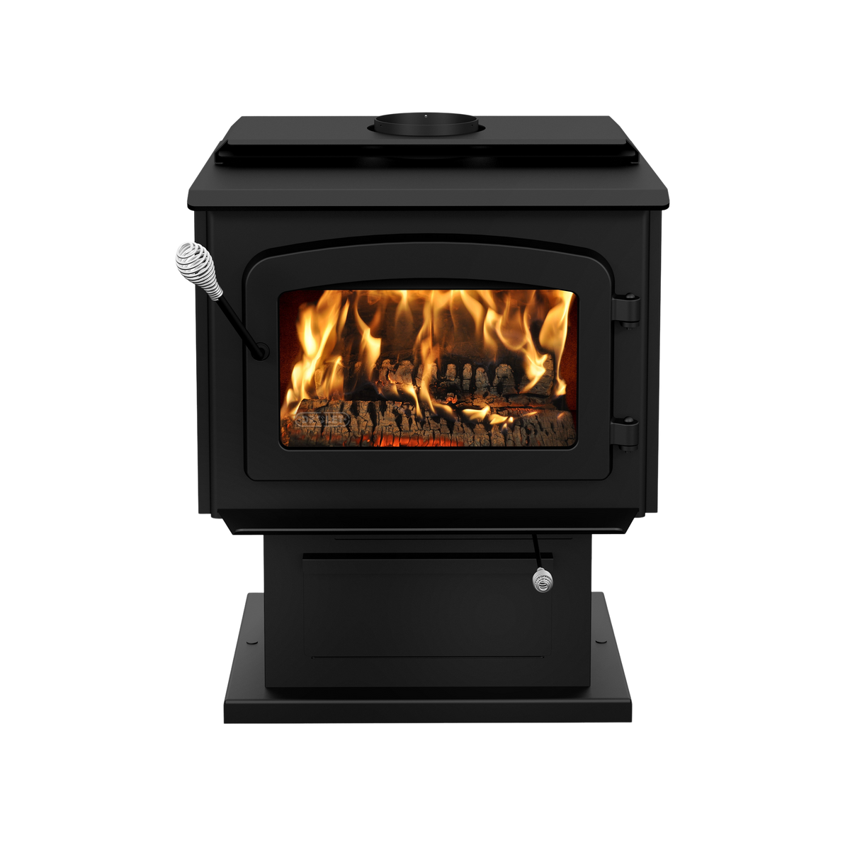 Drolet Escape 1800 EPA Certified 2,100 Sq. Ft. Wood Stove On Pedestal With Black Door New