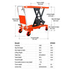 Tory Carrier LT1760 Scissor Lift Table 1760 lbs Capacity 22.8" Lifting Height New