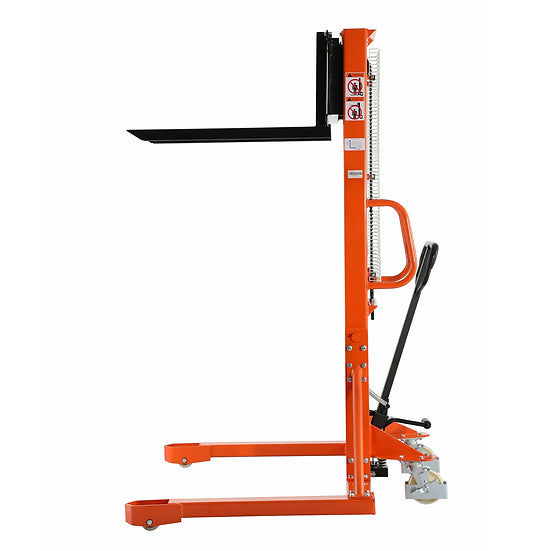Tory Carrier MSSL1163 Manual Pallet Stacker with Straddle legs 1100 lbs. 63" Lifting Height New