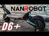 NanRobot D6+ Foldable Lightweight 2000W 26ah 52V 10" 28+ MPH Electric Scooter Black New