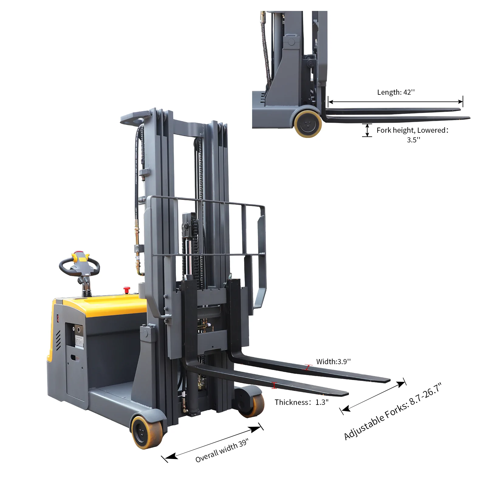 Apollolift A-3032 Counterbalanced Electric Stacker 177" Lifting Height 3300 lbs. Capacity New