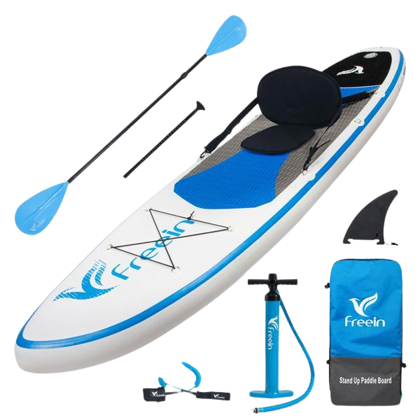 Freein 10' Inflatable Kayak Package Dual Action Pump Triple Fins White New