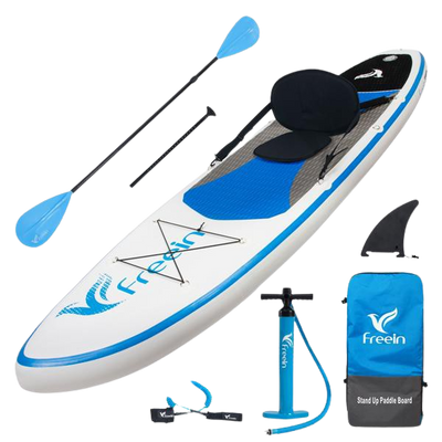 Freein 10' Inflatable Kayak Package Dual Action Pump Triple Fins White New