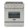 Kutch KRG3080U-S Pro-Style 30 in. 4.2 cu. ft. Natural Gas Range with Sealed Burners and Convection Oven in Stainless Steel New