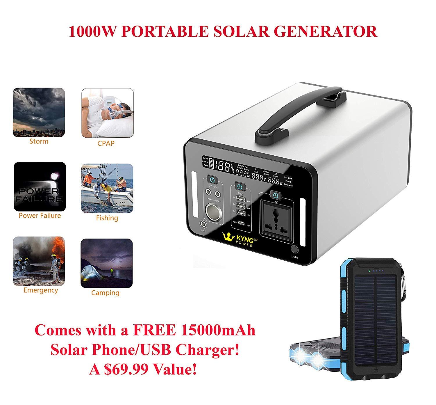 Kyng Power 1000W Solar Generator Portable Power Station New