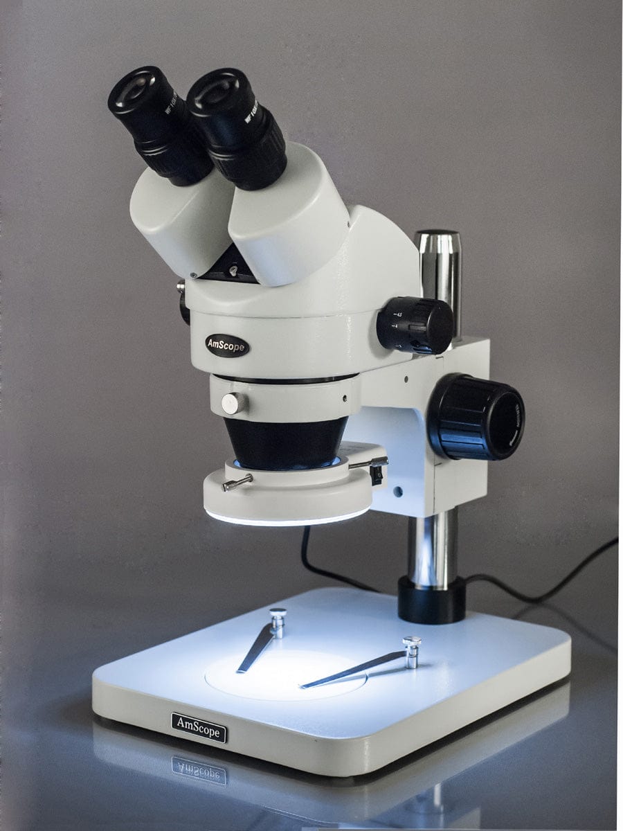 Amscope SM-1BSX-64S 3.5X - 45X Inspection Dissecting Zoom Power Stereo Microscope with 64 LED Light New