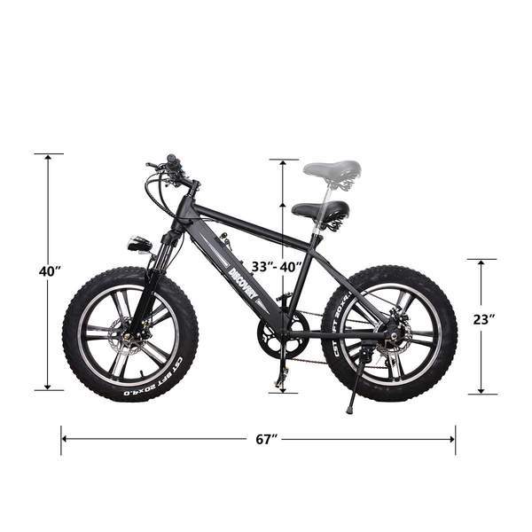 NAKTO 20 inch 300W Motor with Peak 600W 20 MPH Discovery Fat Tire Electric Bicycle 6 Speed E-Bike 48V Lithium Battery New