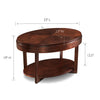 Leick Home 10109-CH Favorite Finds Oval Apartment Coffee Table in Chocolate Cherry New