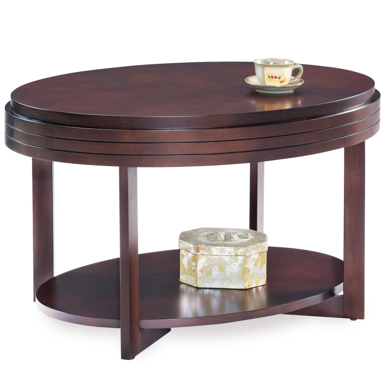 Leick Home 10109-CH Favorite Finds Oval Apartment Coffee Table in Chocolate Cherry New