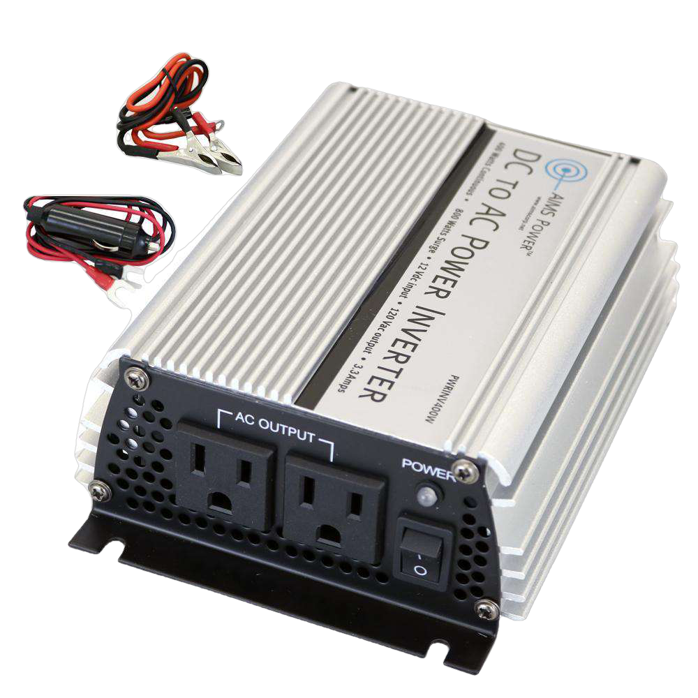 Aims Power PWRINV400W 400 Watt Power Inverter with Cables 12 Volt New