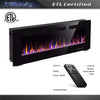 RW Flame 868C 750W-1500W 68 Inch Recessed and Wall Mounted Electric Fireplace With Remote Control Black New