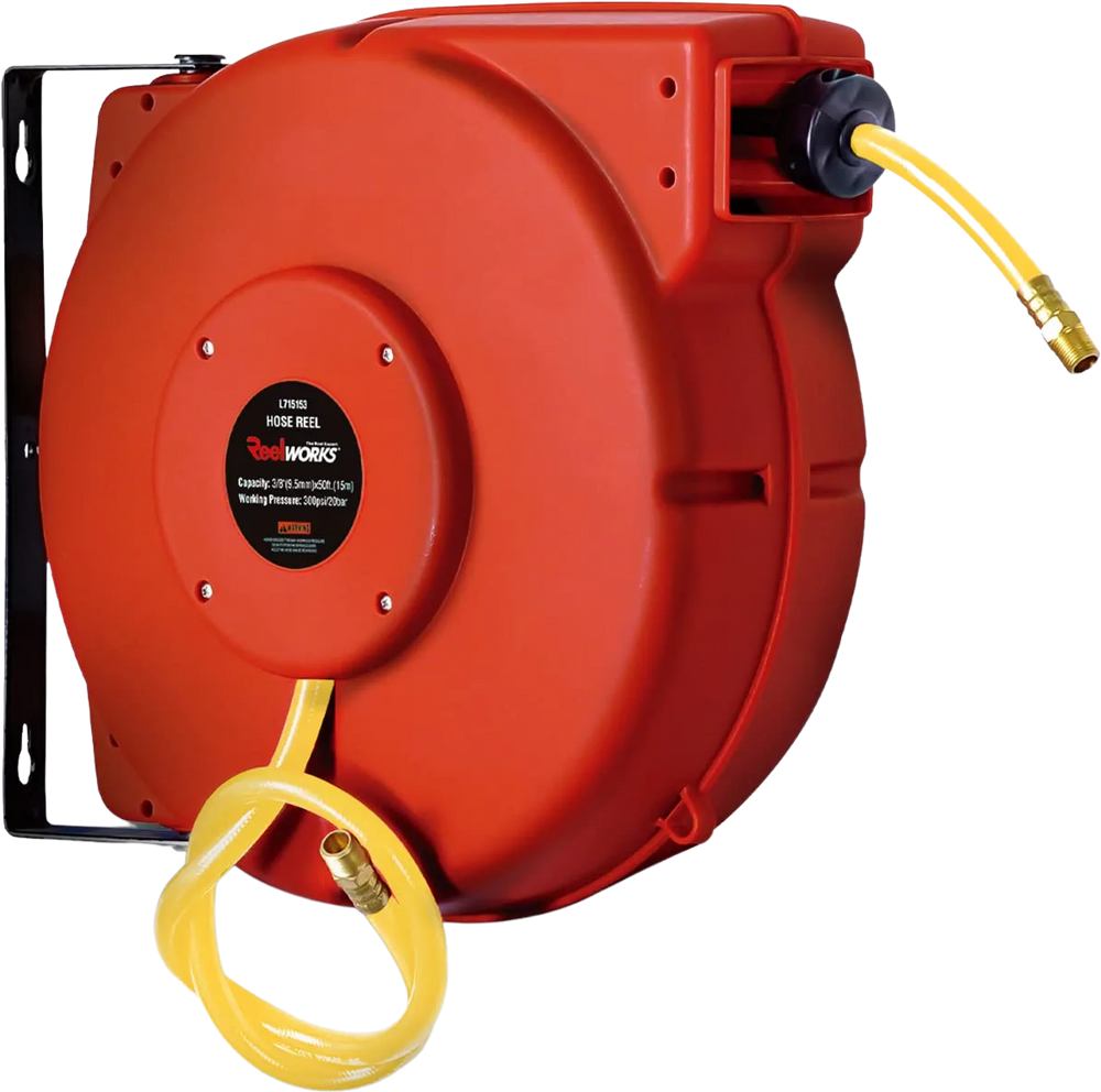 3/8 x 50' Retractable Air Hose Reel 300 PSI Truck Wall Ceiling Mount  Mountable