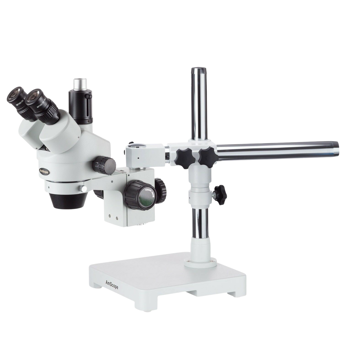 Amscope SM-3TZ 3.5X - 90X Trinocular Stereo Zoom Microscope on Single Arm Boom Stand New