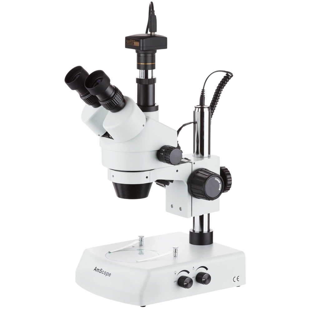 Amscope SM-2TX-10M 3.5X - 45X Trinocular Stereo Zoom Microscope with Dual Halogen Lights with 10MP Camera New