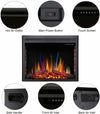 RW Flame 936A 750W-1500W 36 Inch Recessed Freestanding Electric Fireplace Insert With Remote Black New