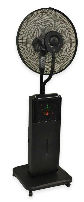 CoolZone CZ500 280 CFM Ultrasonic Oscillating Dry Misting Fan with Bluetooth Technology Black New