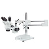 Amscope SM-4T 7X - 45X Trinocular Stereo Zoom Microscope with Double Arm Boom Stand New