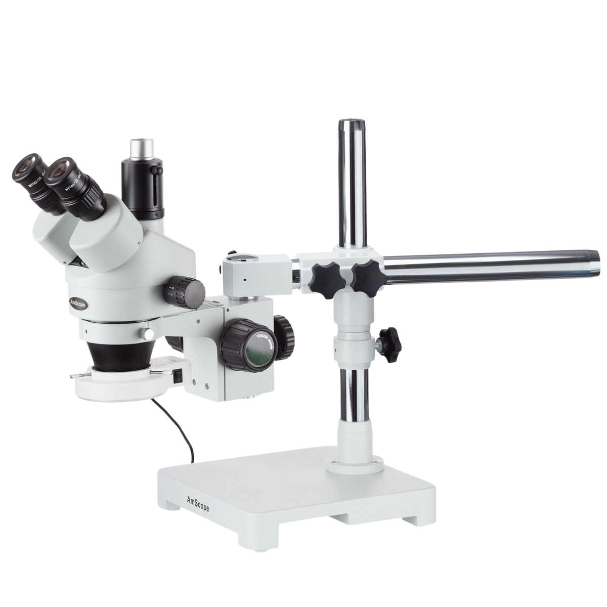 Amscope SM-3TX-54S 3.5X - 45X Boom Stand Trinocular Zoom Stereo Microscope Plus 54 LED Light New