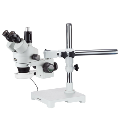 Amscope SM-3TX-54S 3.5X - 45X Boom Stand Trinocular Zoom Stereo Microscope Plus 54 LED Light New