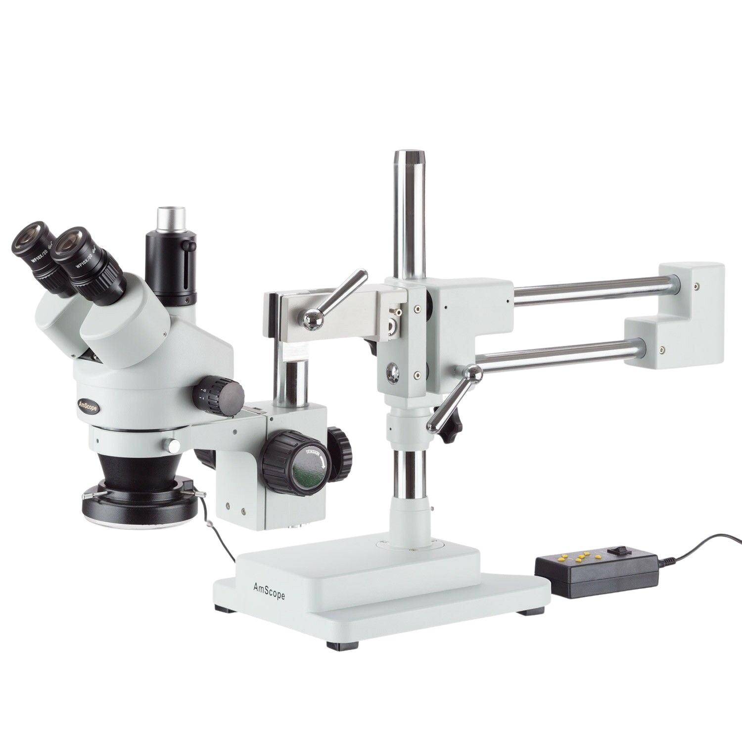 Amscope SM-4TZ-144A 3.5X - 90X Trinocular Stereo Microscope with 4 Zone 144 LED Ring Light New
