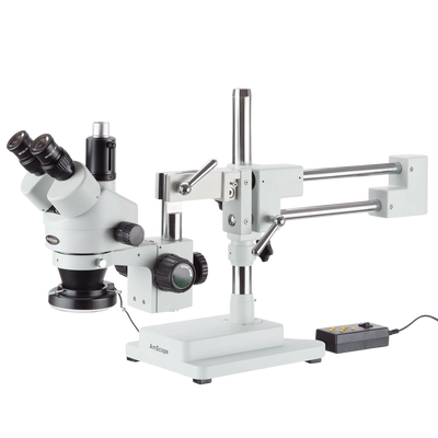 Amscope SM-4TZ-144A 3.5X - 90X Trinocular Stereo Microscope with 4 Zone 144 LED Ring Light New
