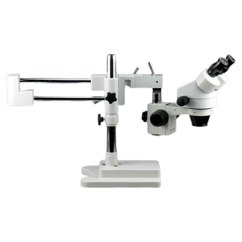 Amscope SM-4B 7X - 45X Binocular Stereo Zoom Microscope with Double Arm Boom Stand New